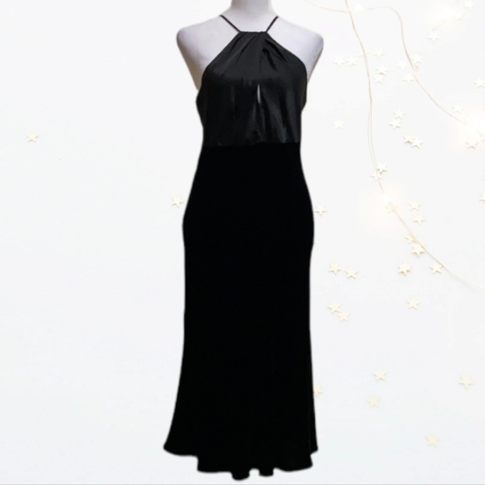 Sunny Leigh Dress Womens Black Crushed Velvet Formal
